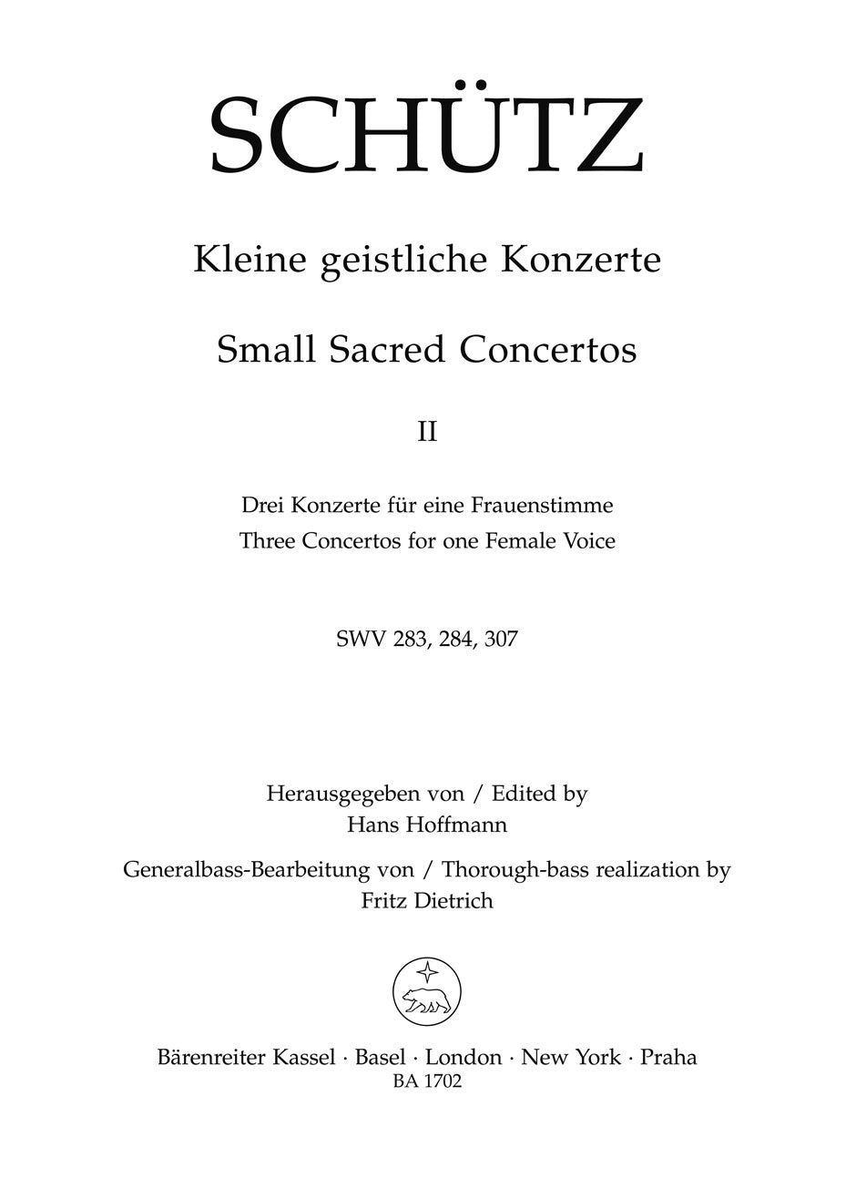 Schutz, Kleine geistliche Konzerte 2 alt (Barenreiter)