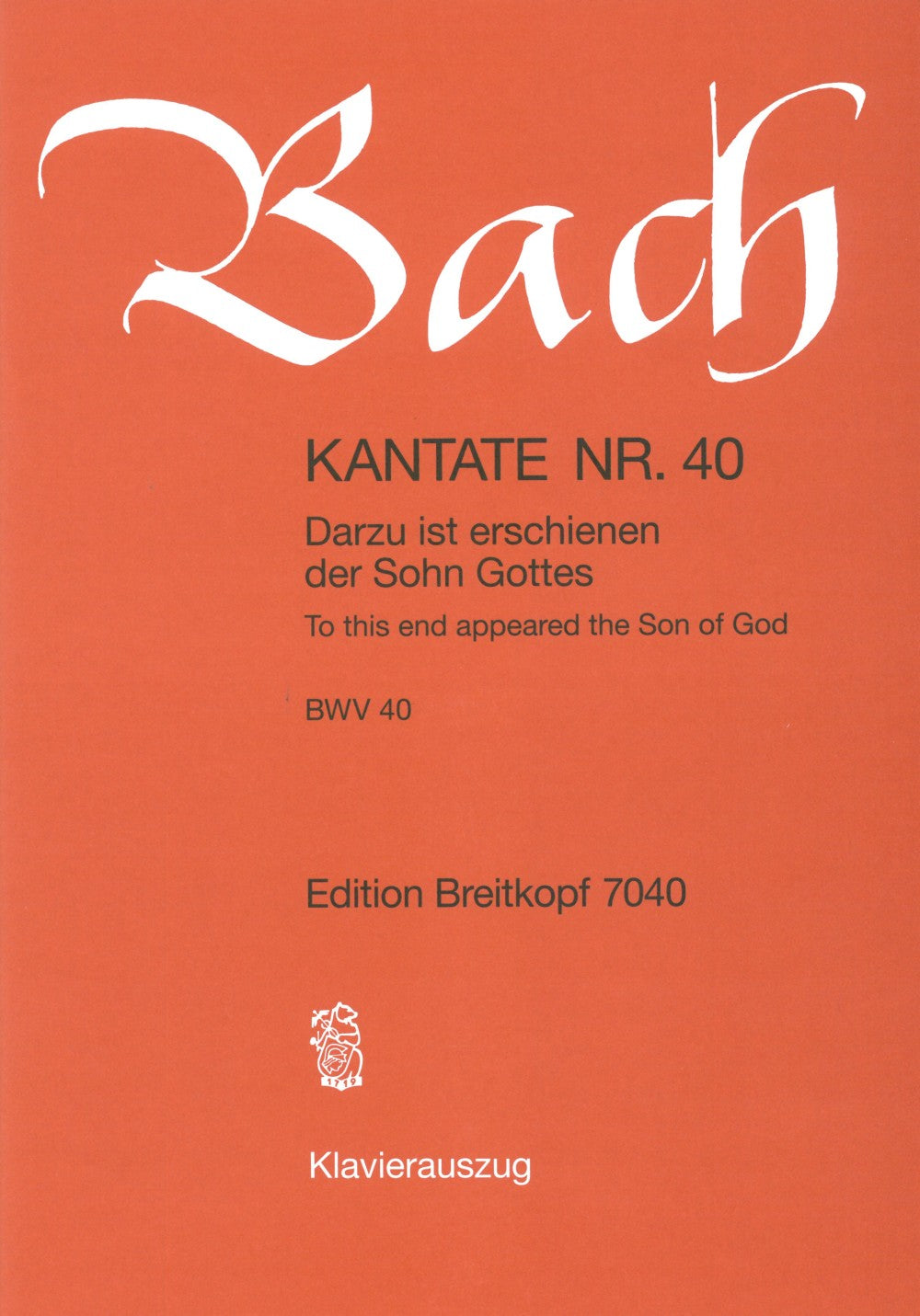 Bach, Kantate Nr. 40 (Breitkopf)