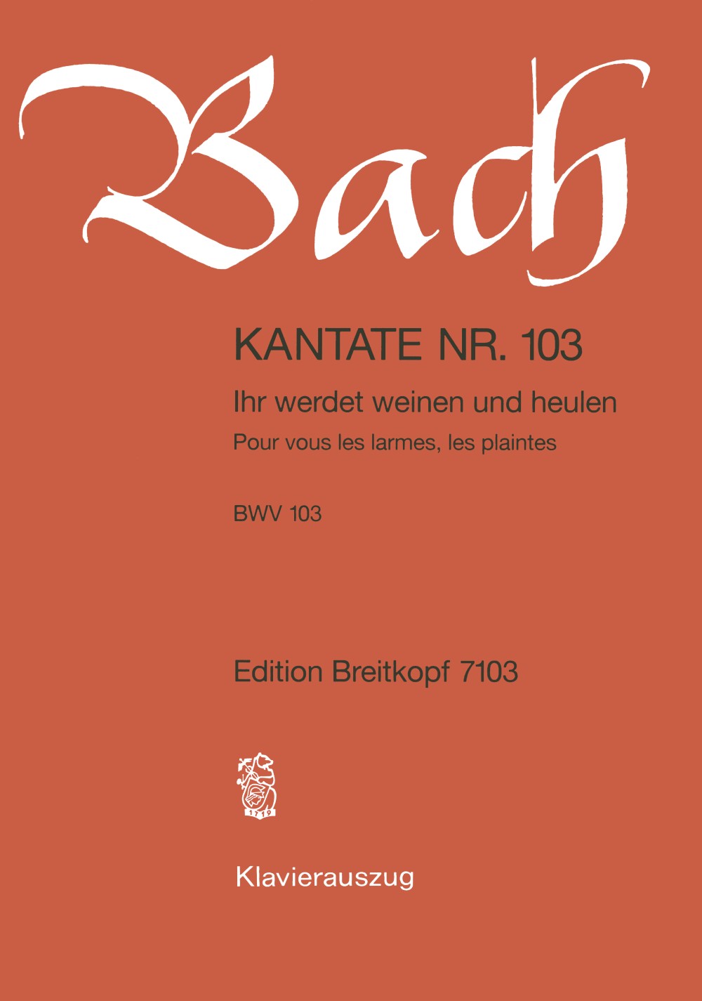 Bach, Kantate Nr.103 (Breitkopf)
