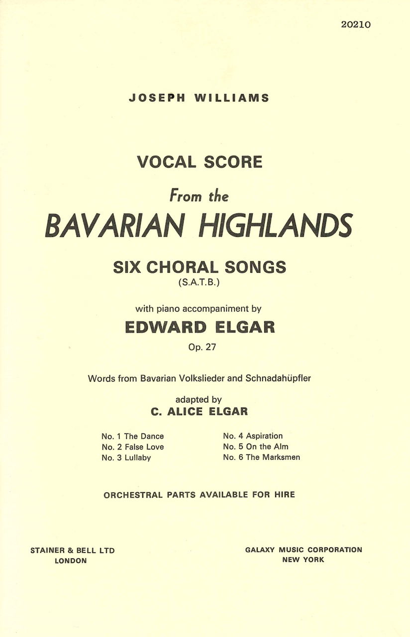 Elgar, From the Bavarian Highlands op.27 (Stainer & Bell)