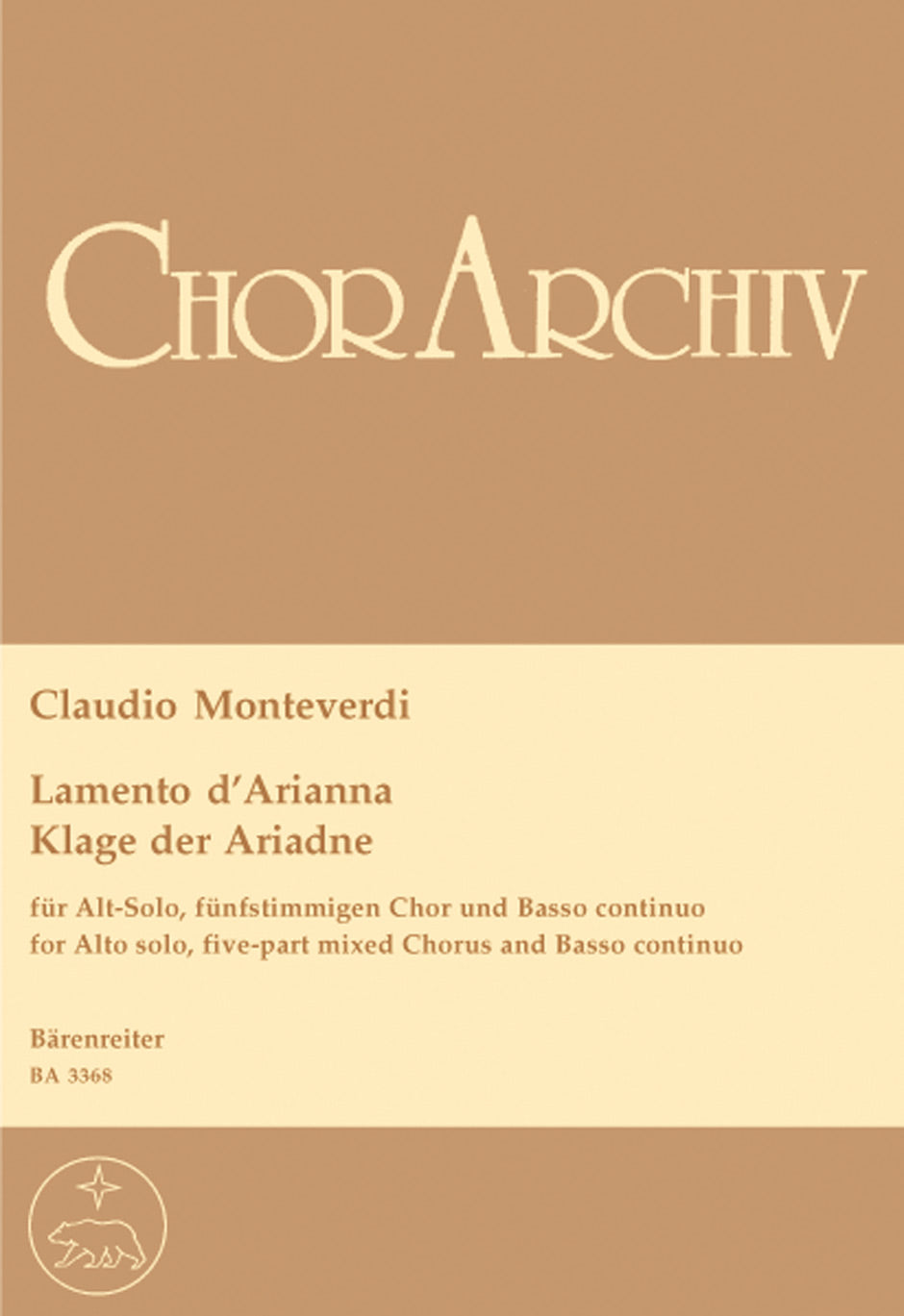 Monteverdi, Lamento d'Arianna [I/G] (Barenreiter)