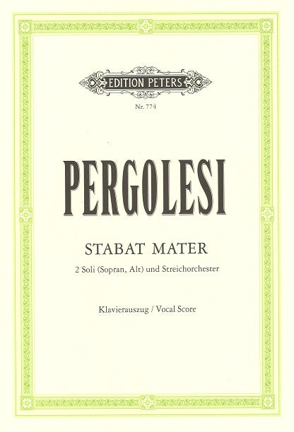 Pergolegi, Stabat mater (SA,Pf) (Peters)