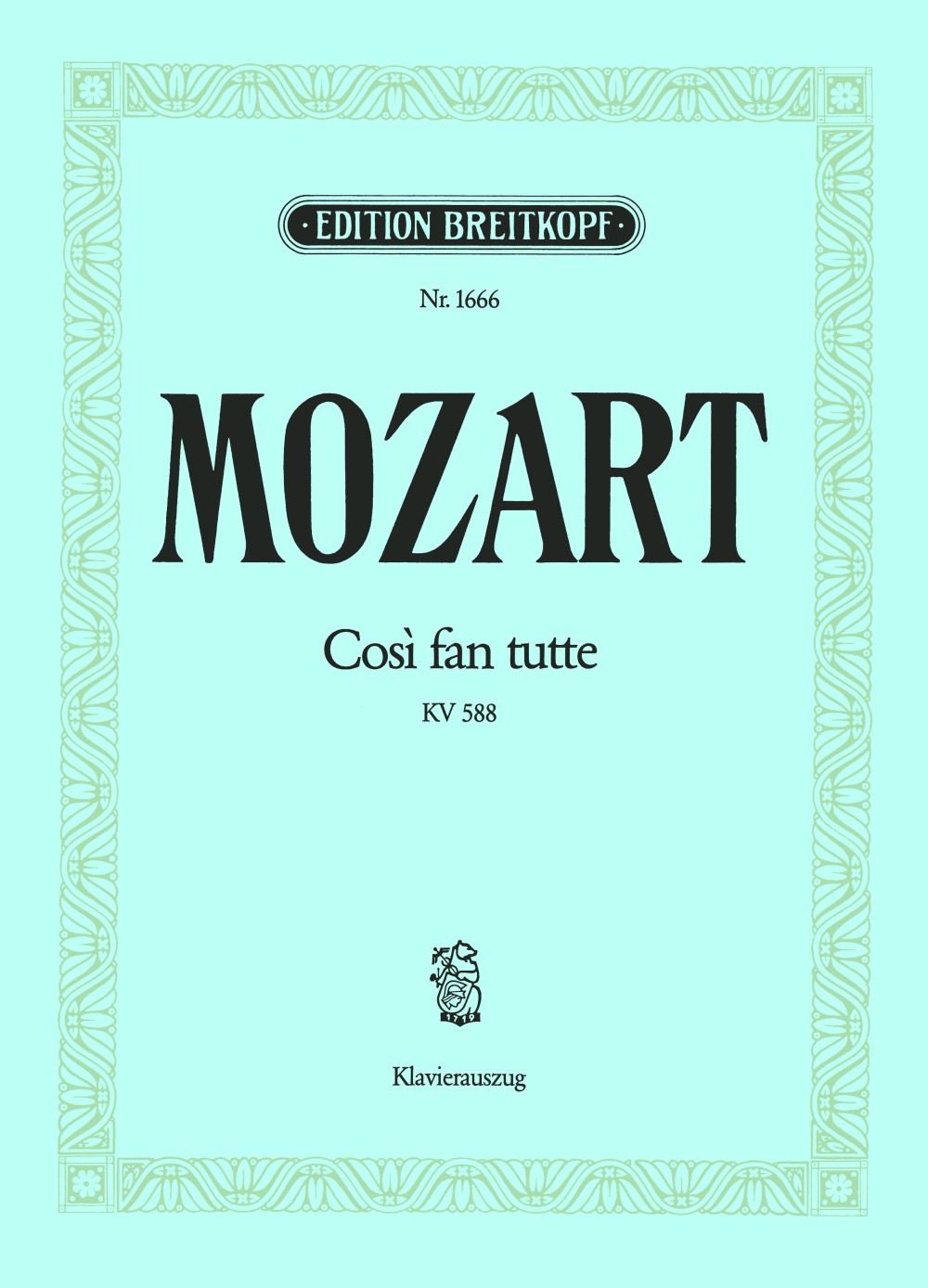 Mozart, Cosi fan tutte KV 588 [I/G] (Breitkopf)