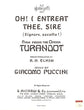 Puccini, Turandot, Signore, ascolta! (S) (Ricordi)