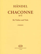Handel, Chaconne in G (Vermes) (Editio Musica Budapest)
