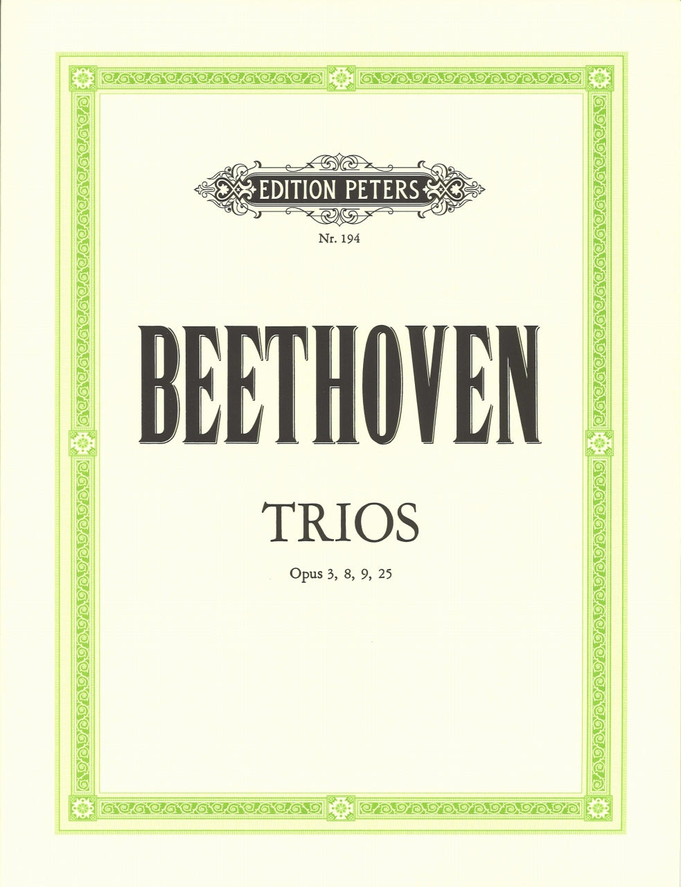 Beethoven, Trios op. 3, 9, 8, 25 (Peters)