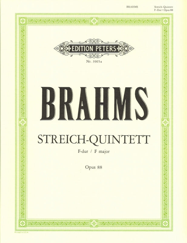 Brahms, String Quintet No. 1, op. 88 (Peters)