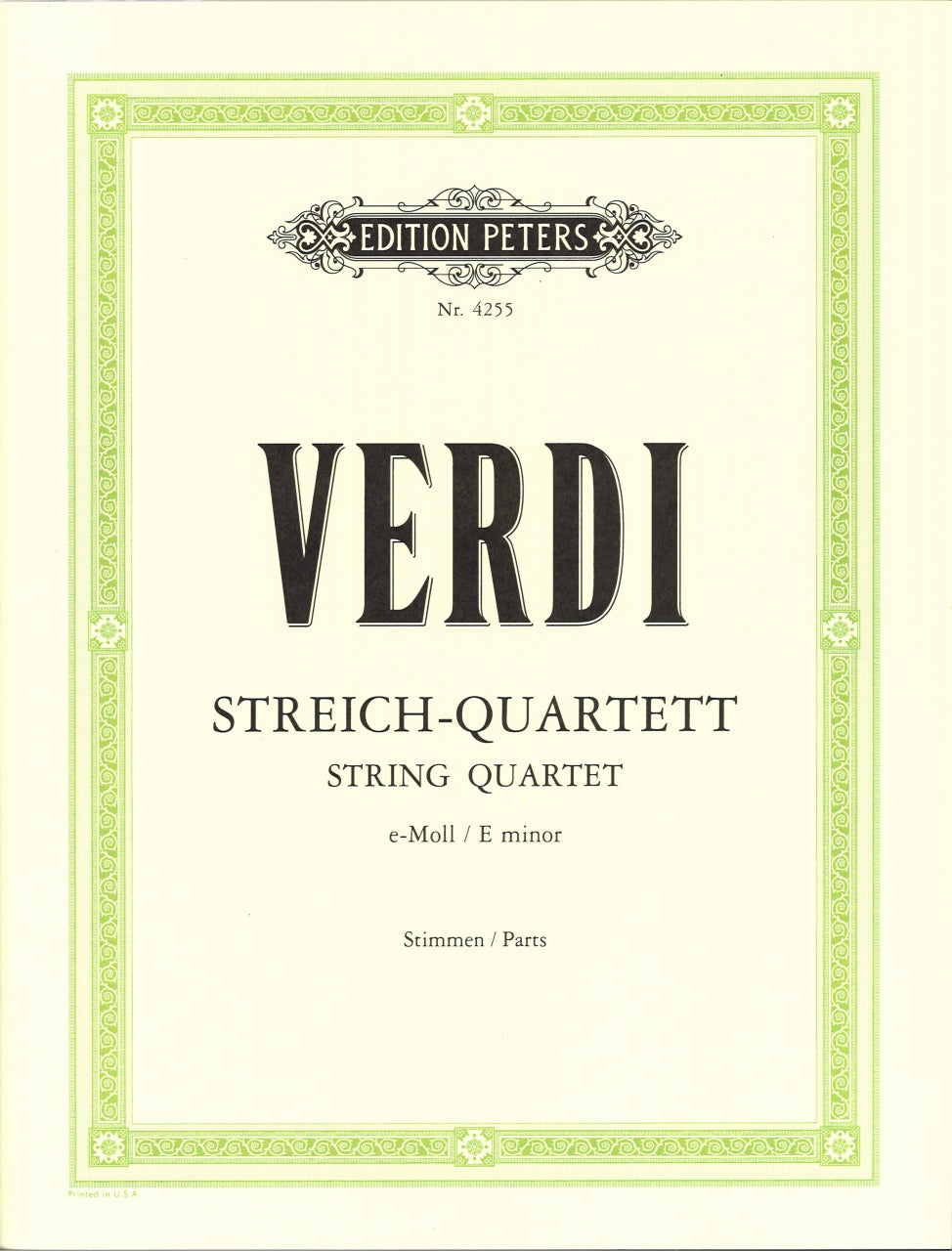 Verdi, String Quartet in e (Peters)