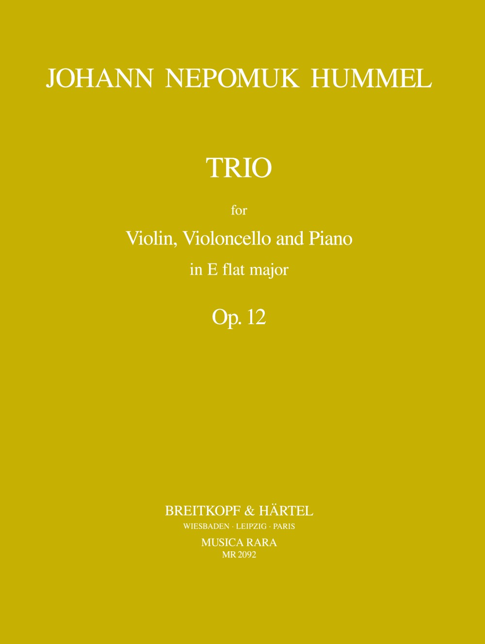Hummel, Trio op. 12 in Eb (Musica Rara)