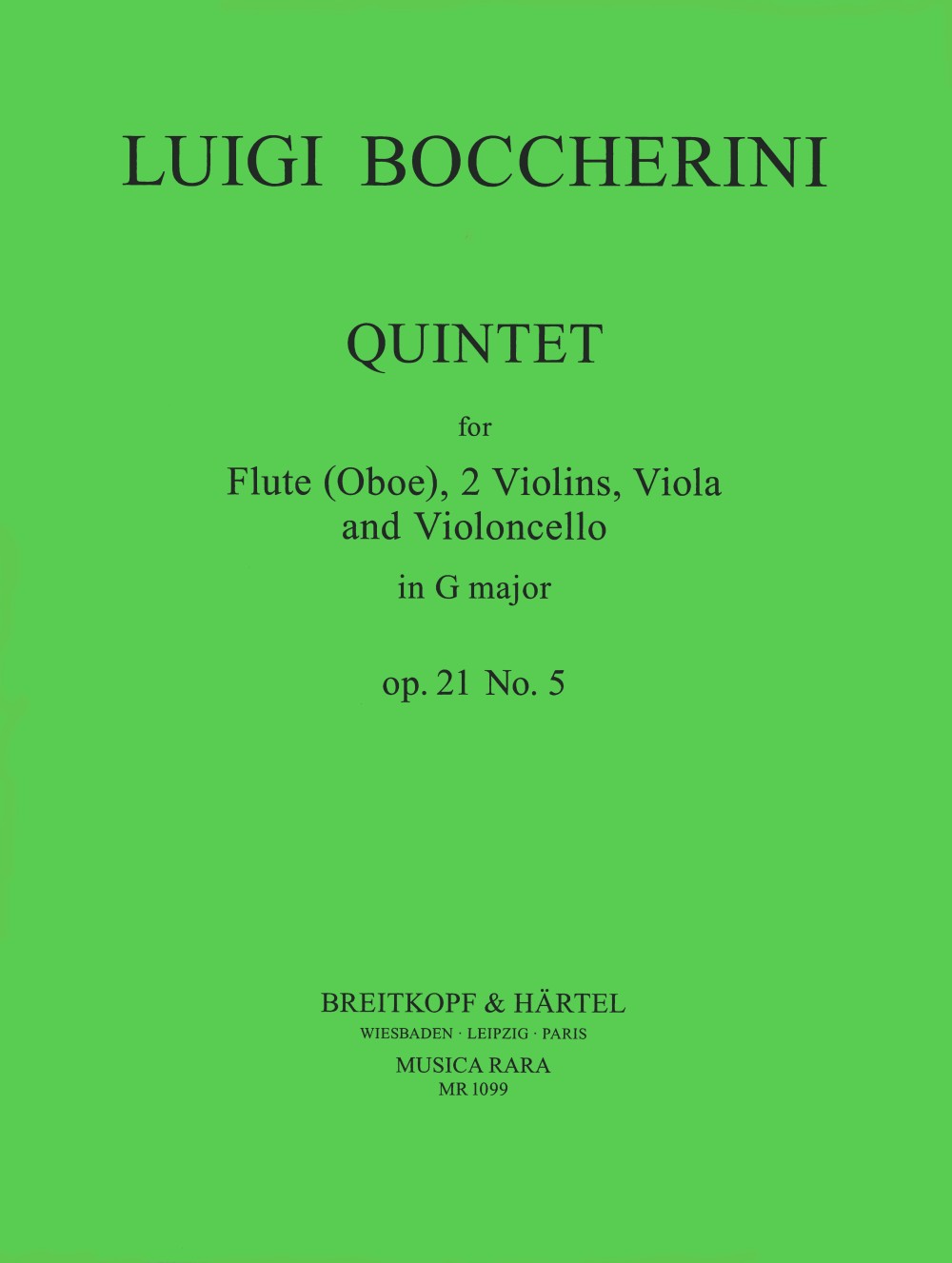 Boccherini, Quintet G 423 in G (Fl,Str) (Musica Rara)