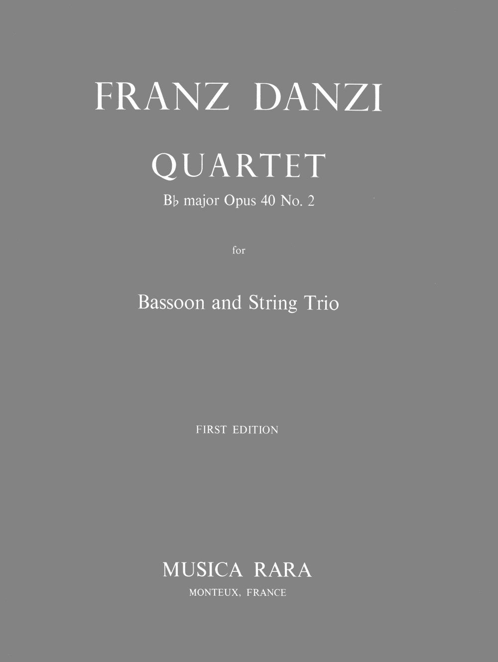 Danzi, Quartet in d (op. 40/2) (Bn,Str) (Musica Rara)