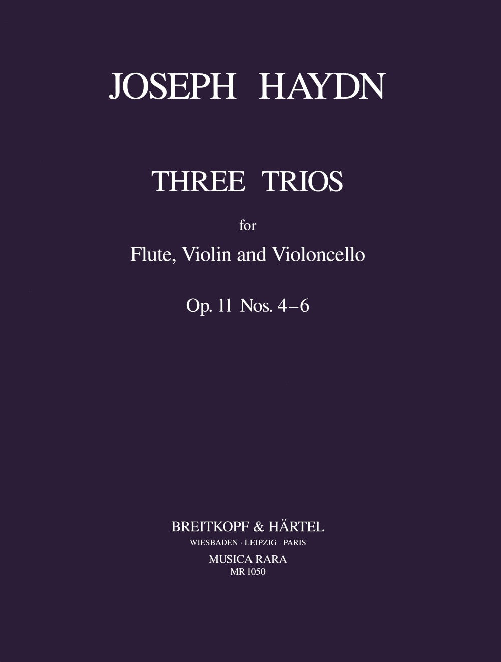 Haydn, 3 Trios op.11/4-6 (Fl,Vn,Vc) (Musica Rara)
