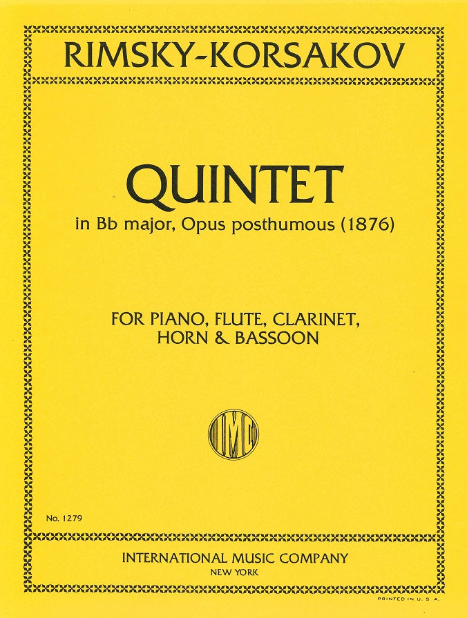 Rimsky-Korsakov, Quintet in Bb (Wind,Pf) (IMC)