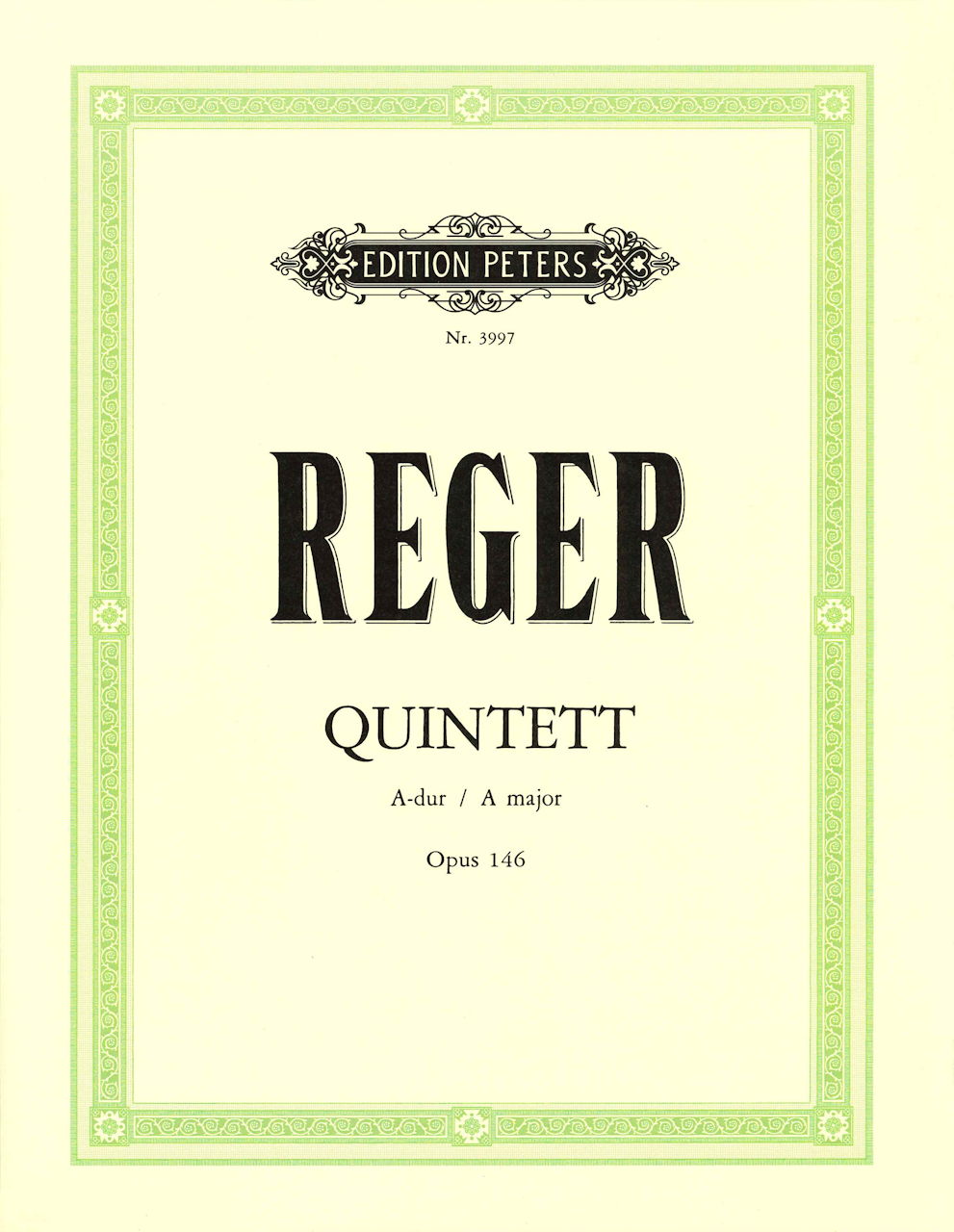 Reger, Quintet op. 146 in A (Cl,Str) (Peters)