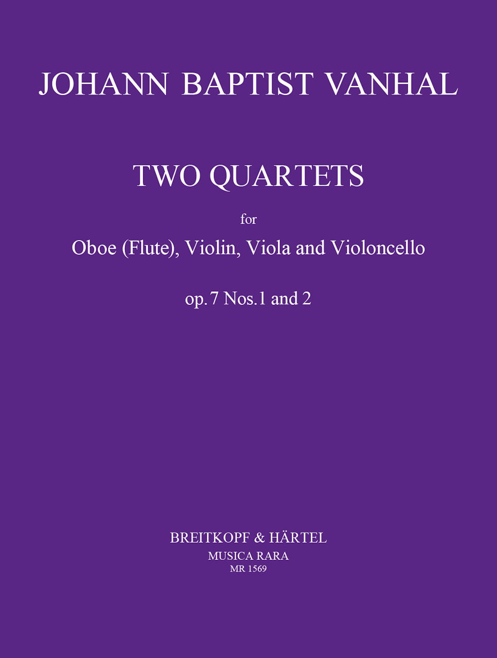 Vanhal, Quartets op. 7/1, 2 (Ob/Fl,Str) (Musica Rara)