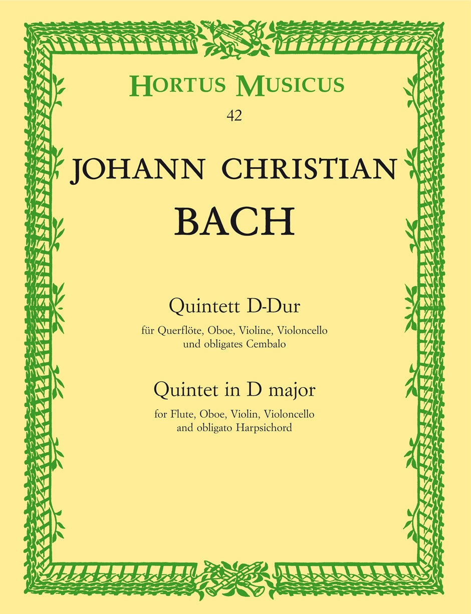 Bach,J.C., Quintet in D (Fl,Ob,Vn,Vc,Bc) (Barenreiter)