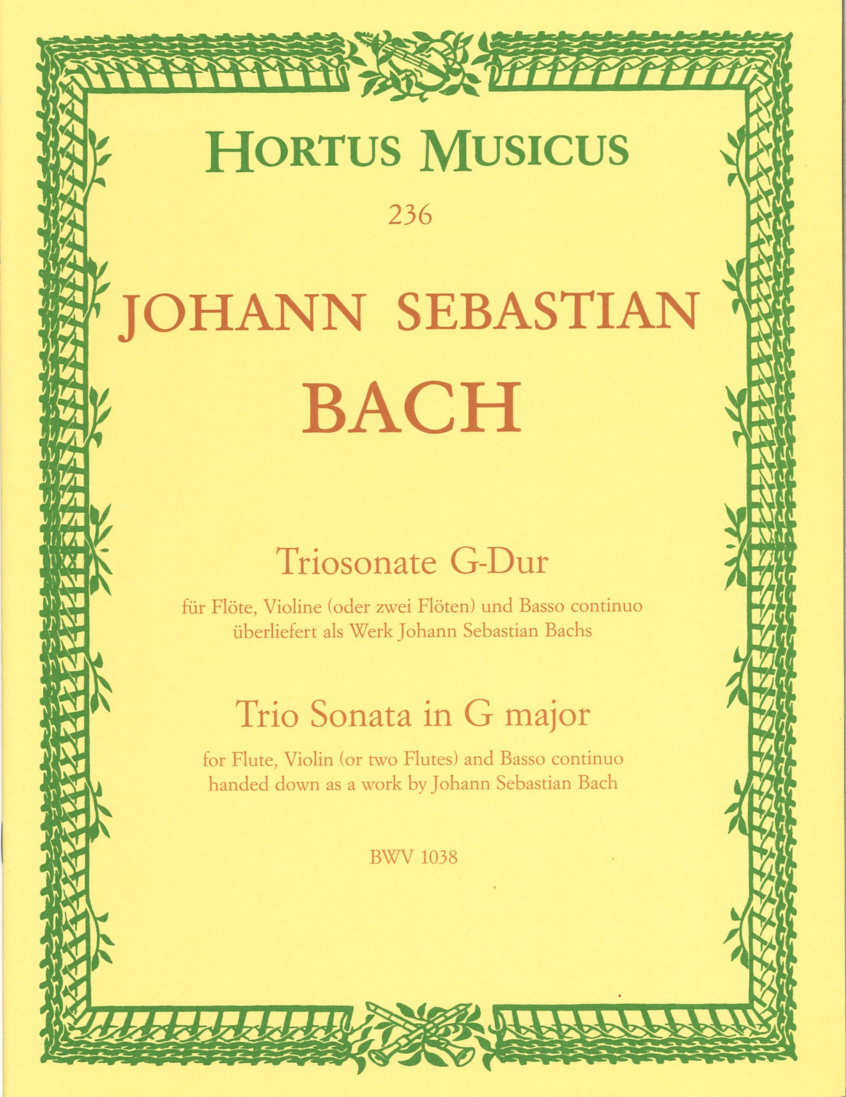 Bach, Trio Sonata BWV 1038 in G (Barenreiter)