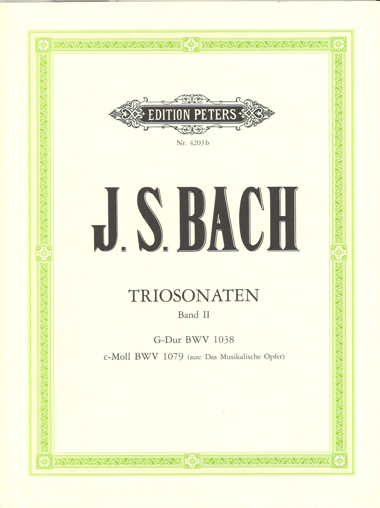 Bach, Triosonaten II: BWV 1038, 1079 (Peters)