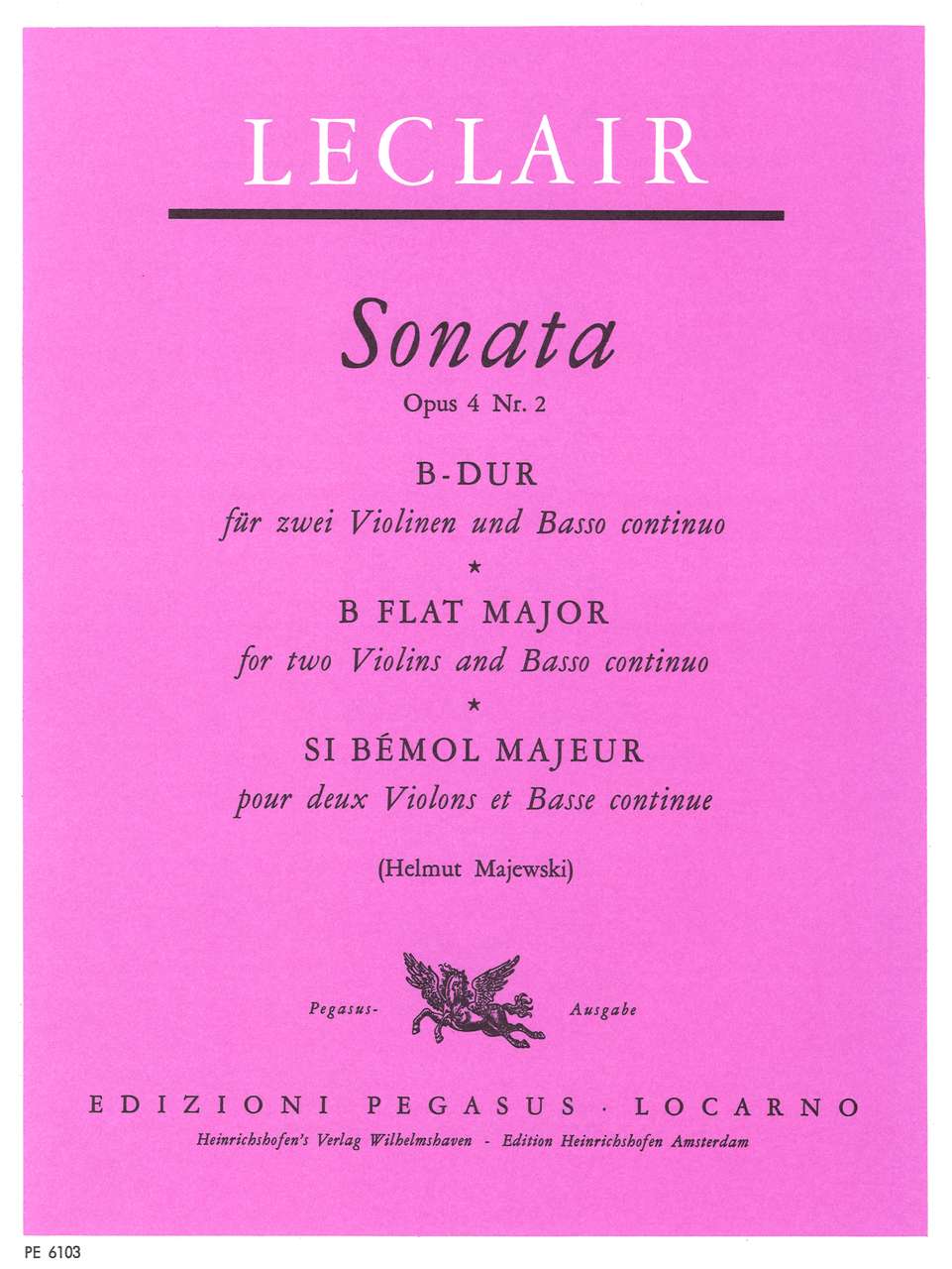 Leclair, Sonata op. 4/2 (2Vn,Bc) (Heinrichshofen)