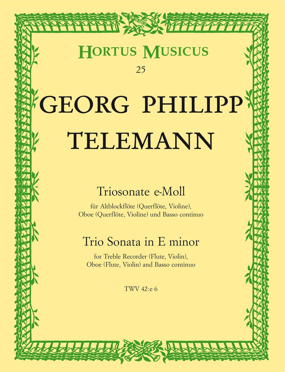 Telemann, Triosonate e-moll (Rec,Ob,Bc) (Barenreiter)
