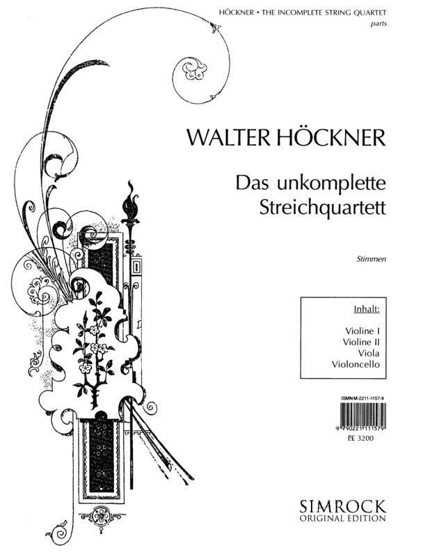 Incomplete String Quartets (Hockner) (Simrock)