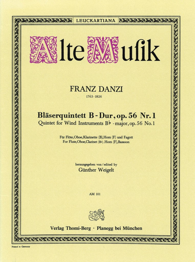 Danzi, Blaserquintett op.56/1, B-dur (Leuckart)