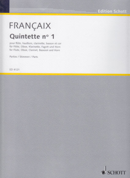 Francaix, Quintette No. 1 Parts (Schott)
