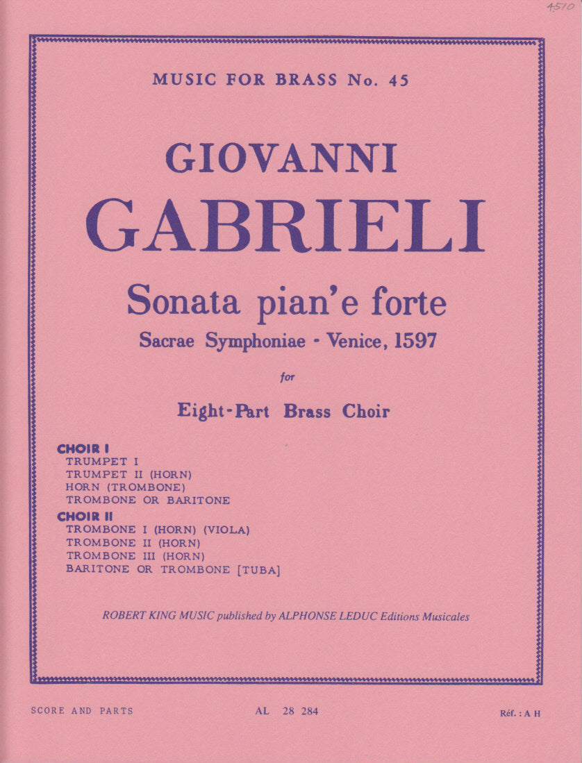 Gabrieli, Sonata pian e forte (8-part) (Robert King/Leduc)