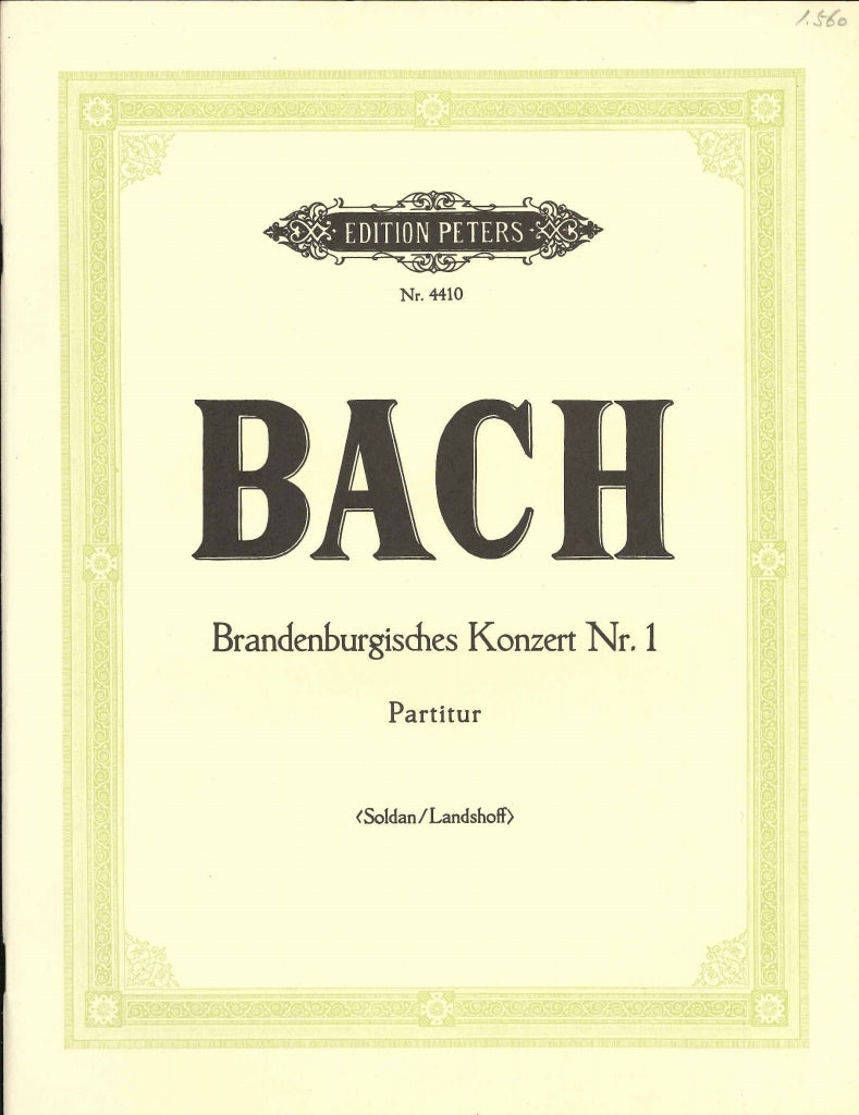 Bach, Brandenburg Conc 1 Full Score (Peters)