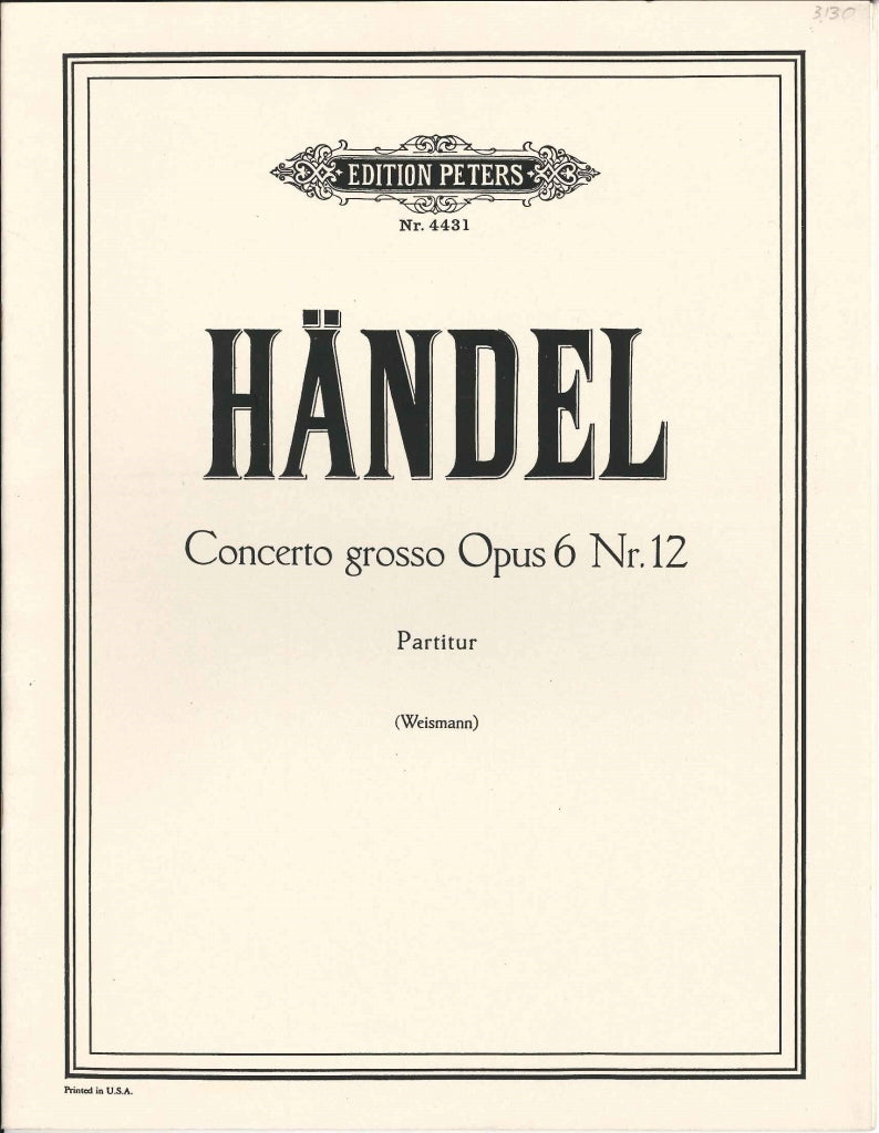 Handel, Concerto op. 6/12 Full Score (Peters)