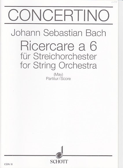 Bach, Ricercare a 6 (Partitur) (Schott)