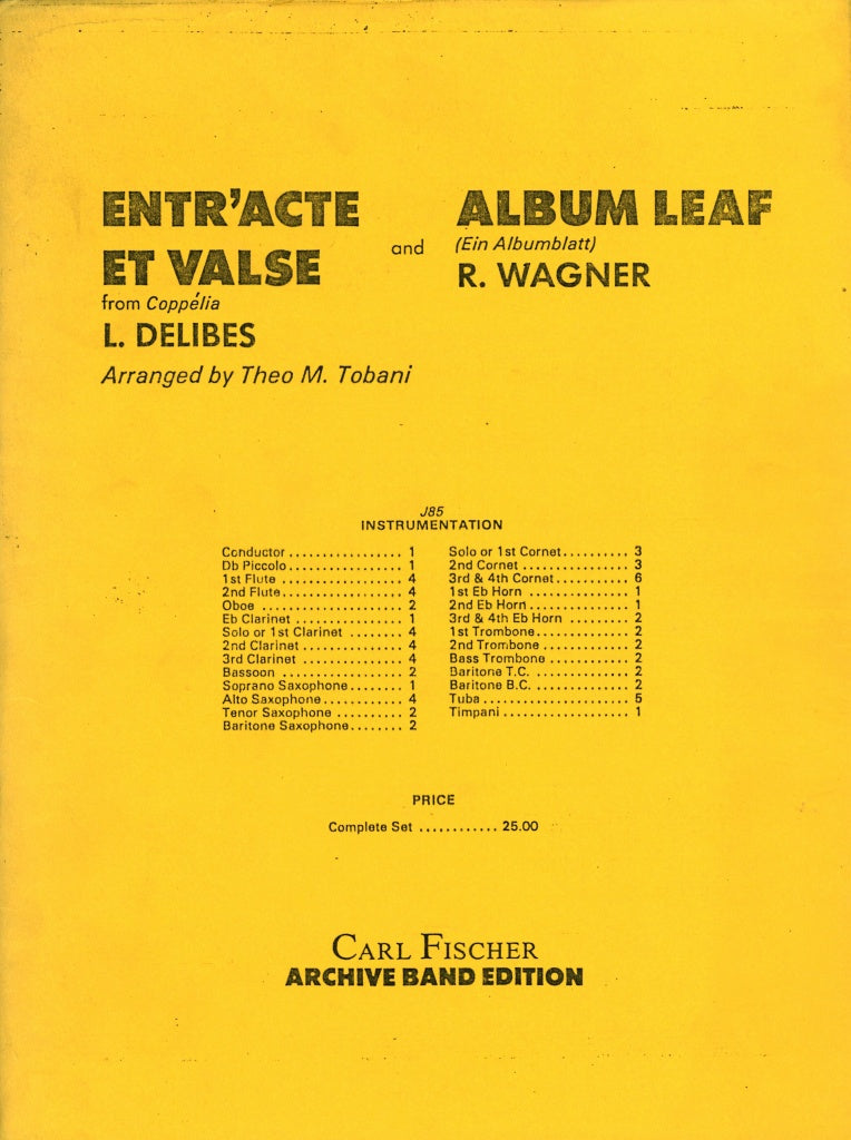 Delibes, Coppelia, Entr'act et Valse (Carl Fischer)