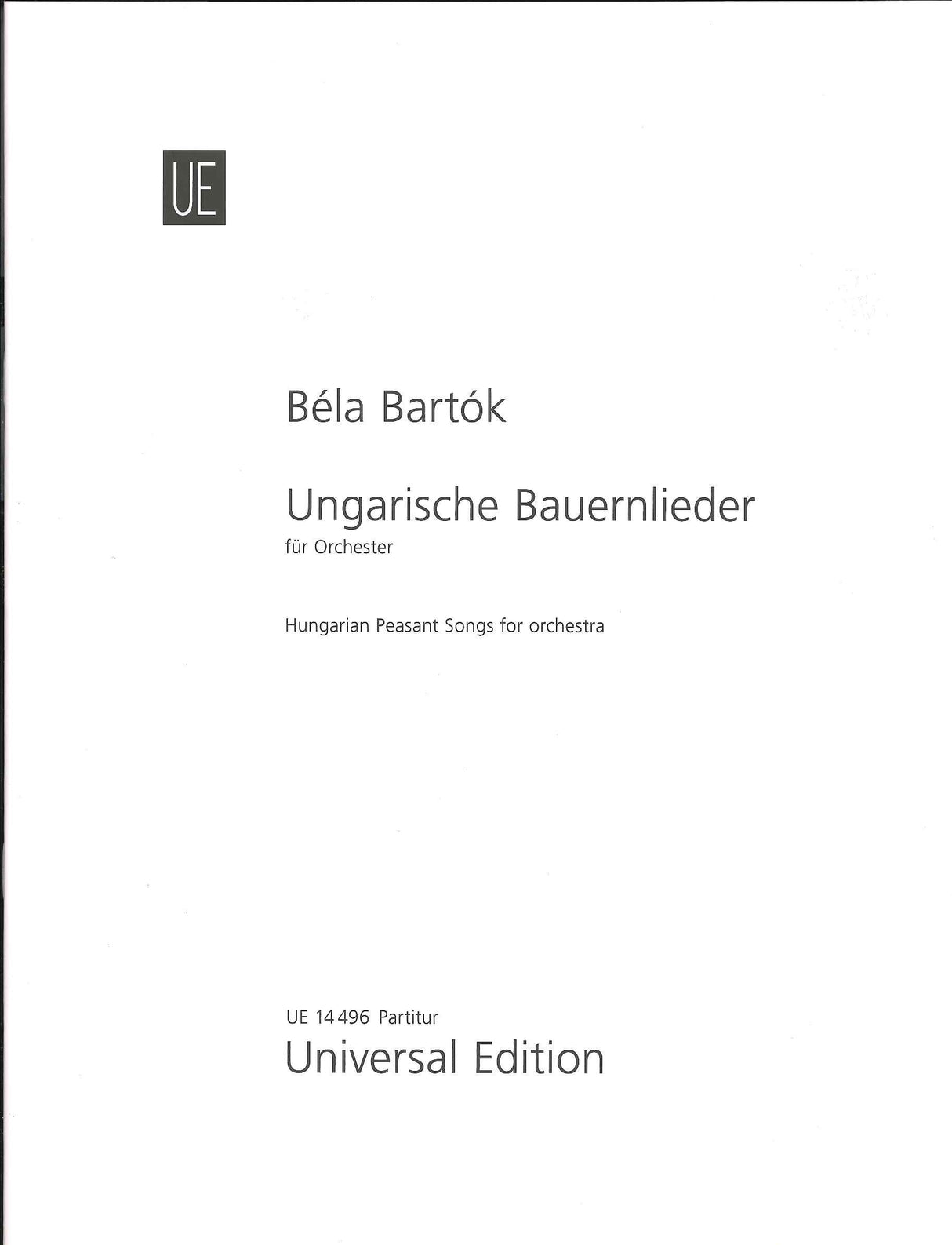 Bartok, Ungarische Bauernlieder (Universal)