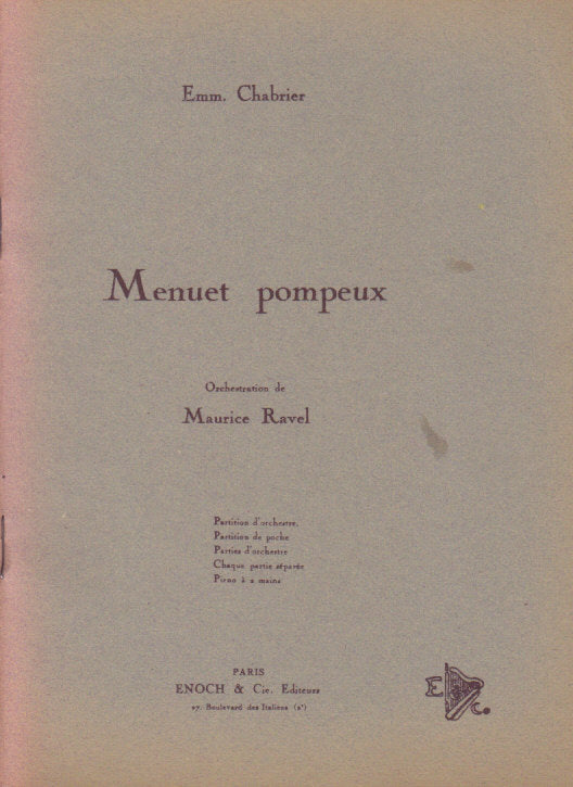 Chabrier, Menuet pompeux (Ravel) (Enoch)