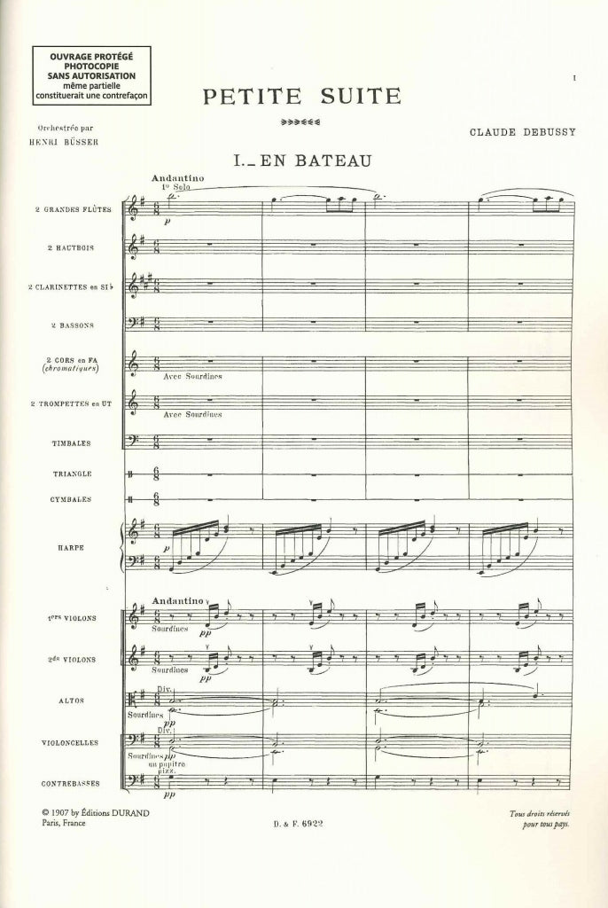 Debussy, Petite Suite pour orchestre (Durand)