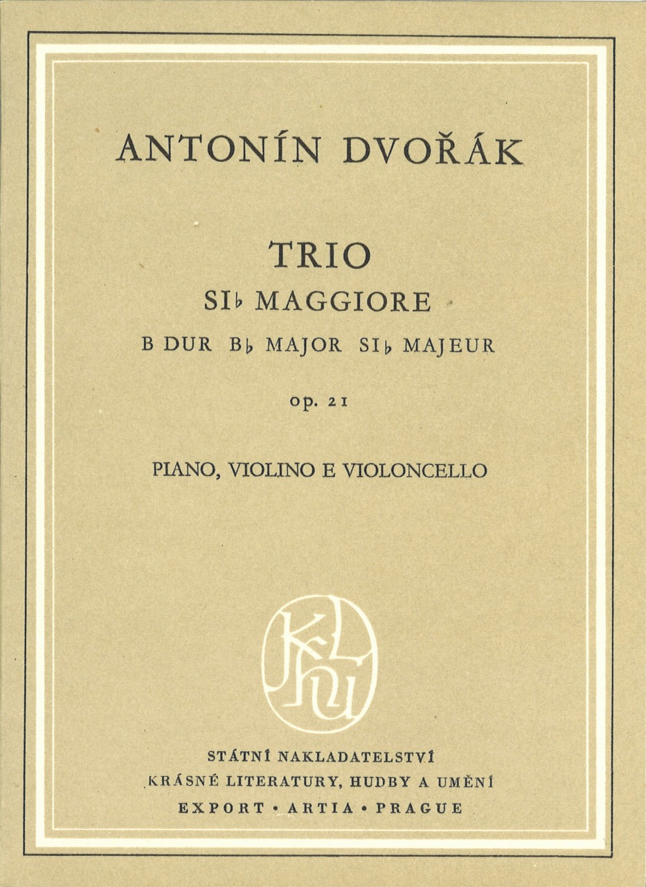 Dvorak, Piano Trio op. 21 in Bb, B 51 (Supraphon)