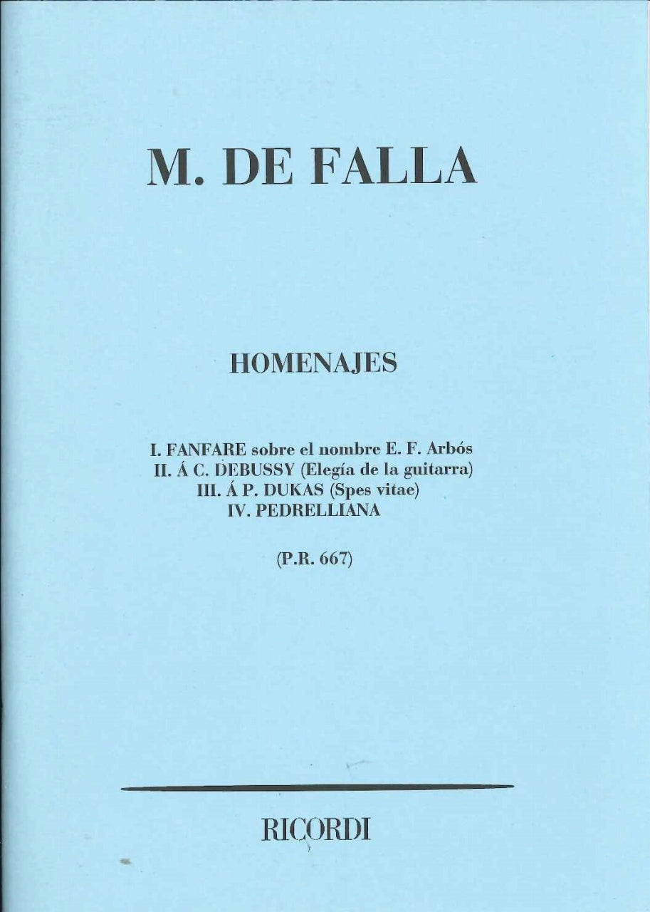Falla, Homenajes: Suite per orchestra (Ricordi)