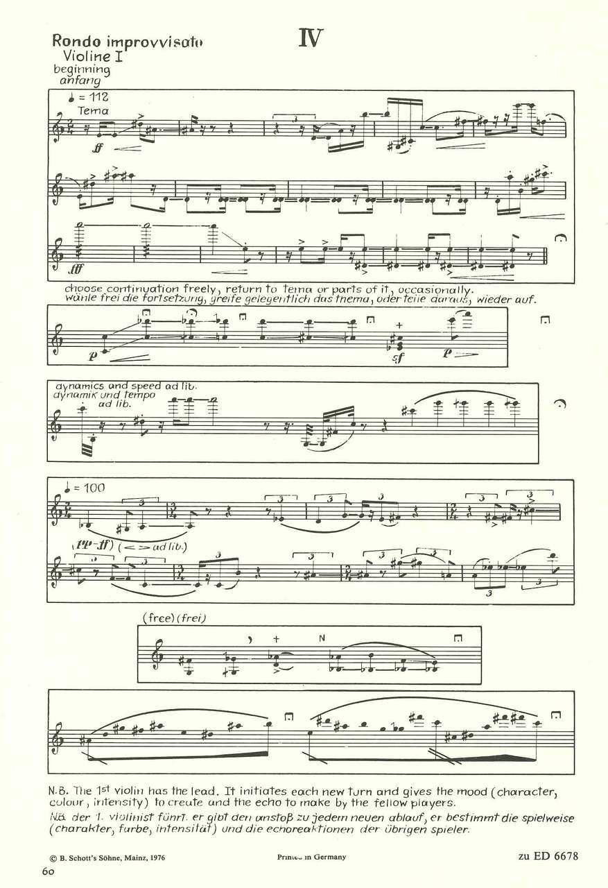 Henze, Streichquartett Nr. 4 (Schott)