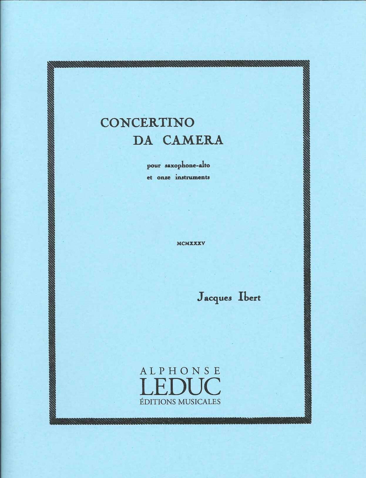 Ibert, Concertino da camera pour saxopho (Leduc)