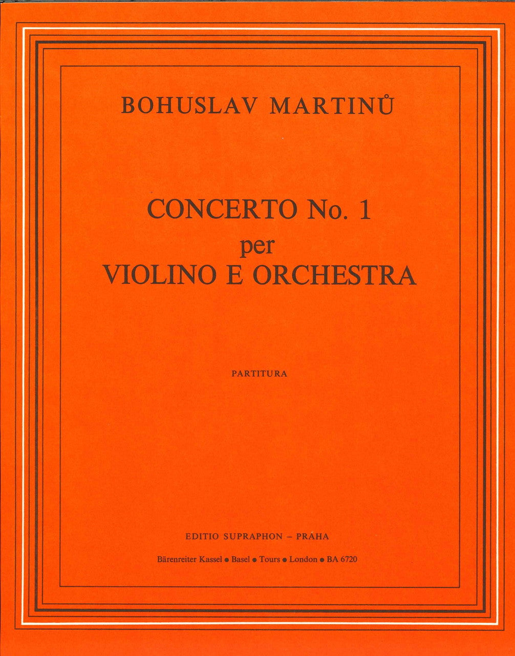 Martinu, Concerto for Violin No. 1 (Supraphon)