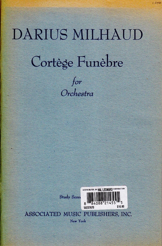 Milhaud, Cortege funebre op. 202 (AMP)