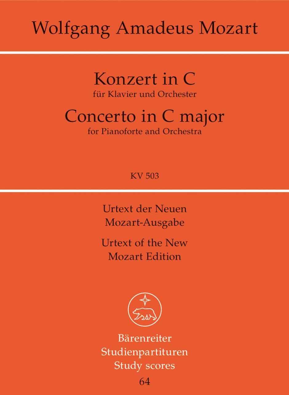 Mozart, Concerto for Piano KV 503 in C (Barenreiter)