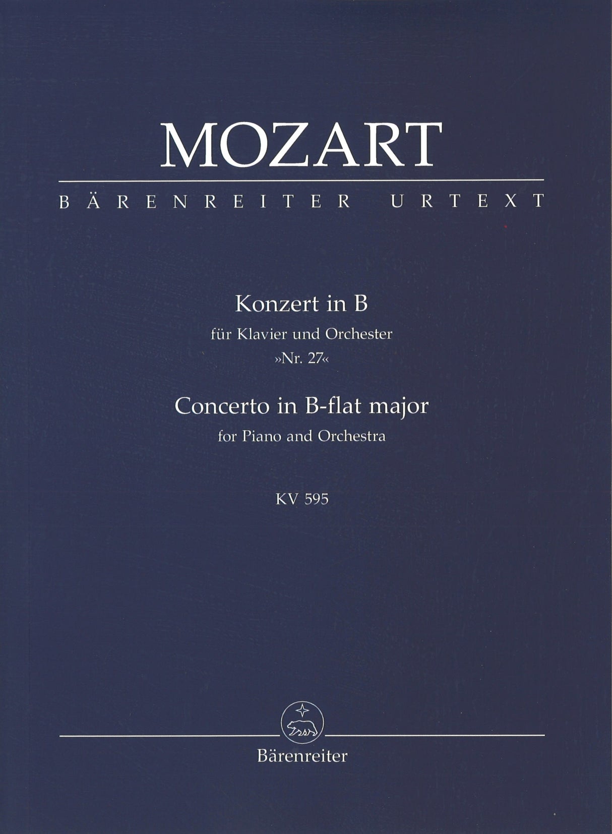 Mozart, Concerto for Piano KV 595 in Bb (Barenreiter)