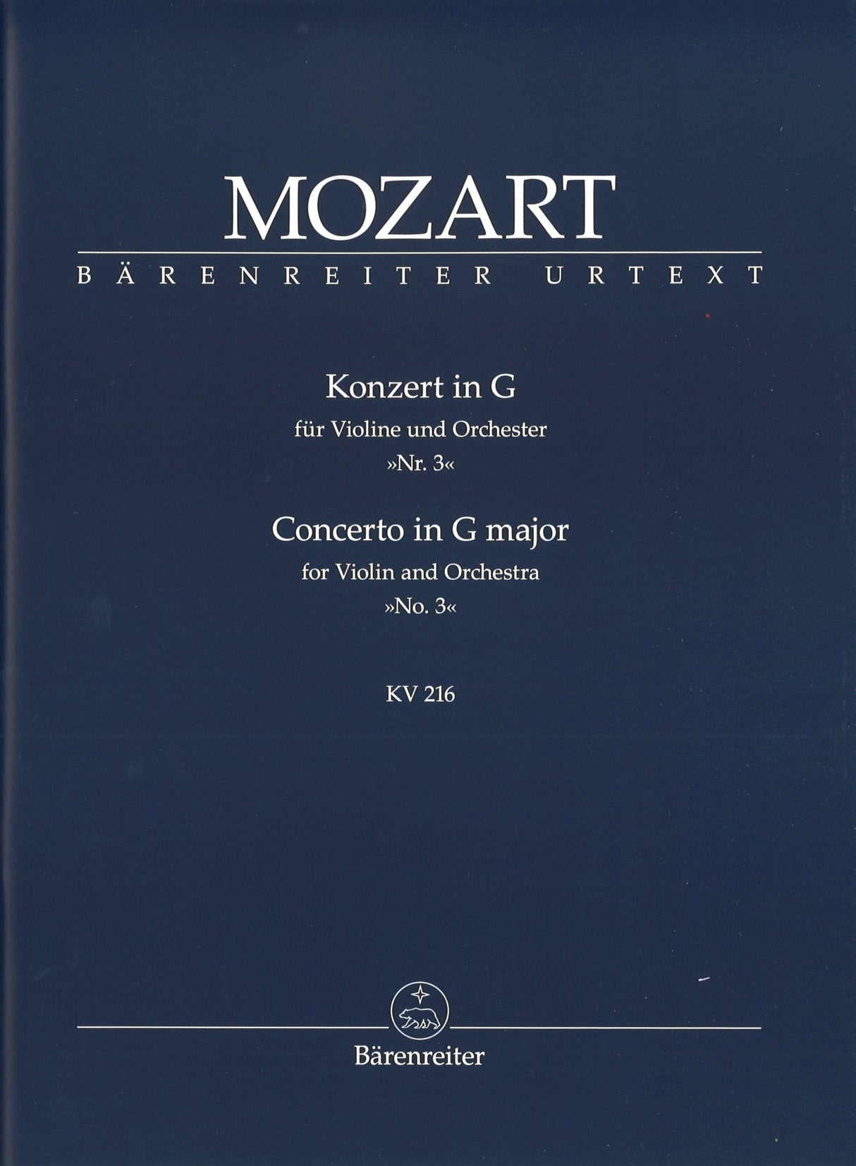 Mozart, Concerto for Violin KV 216 in G (Barenreiter)
