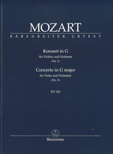 Mozart, Concerto for Violin KV 216 in G (Barenreiter)