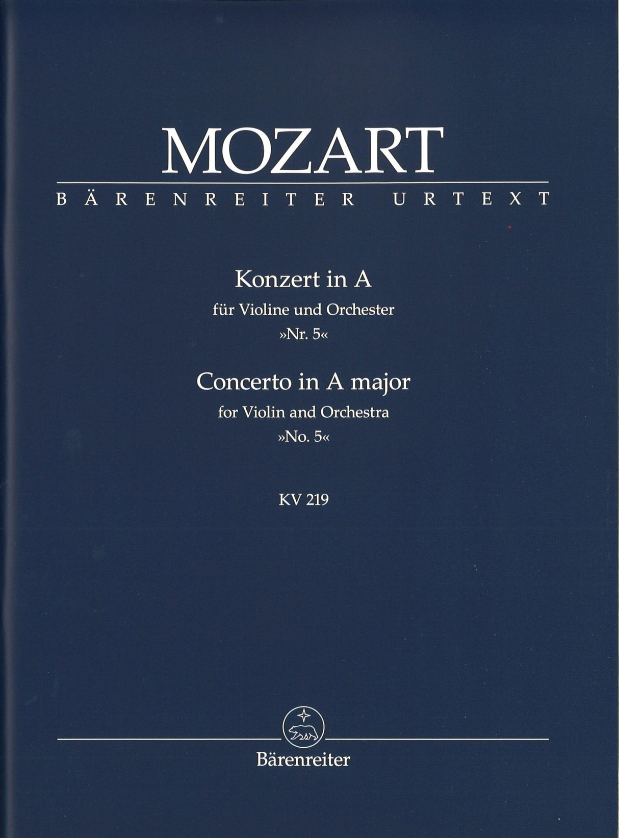 Mozart, Concerto for Violin KV 219 in A (Barenreiter)