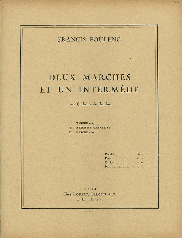Poulenc, 2 Marches & Intermede FP 88 (Salabert)
