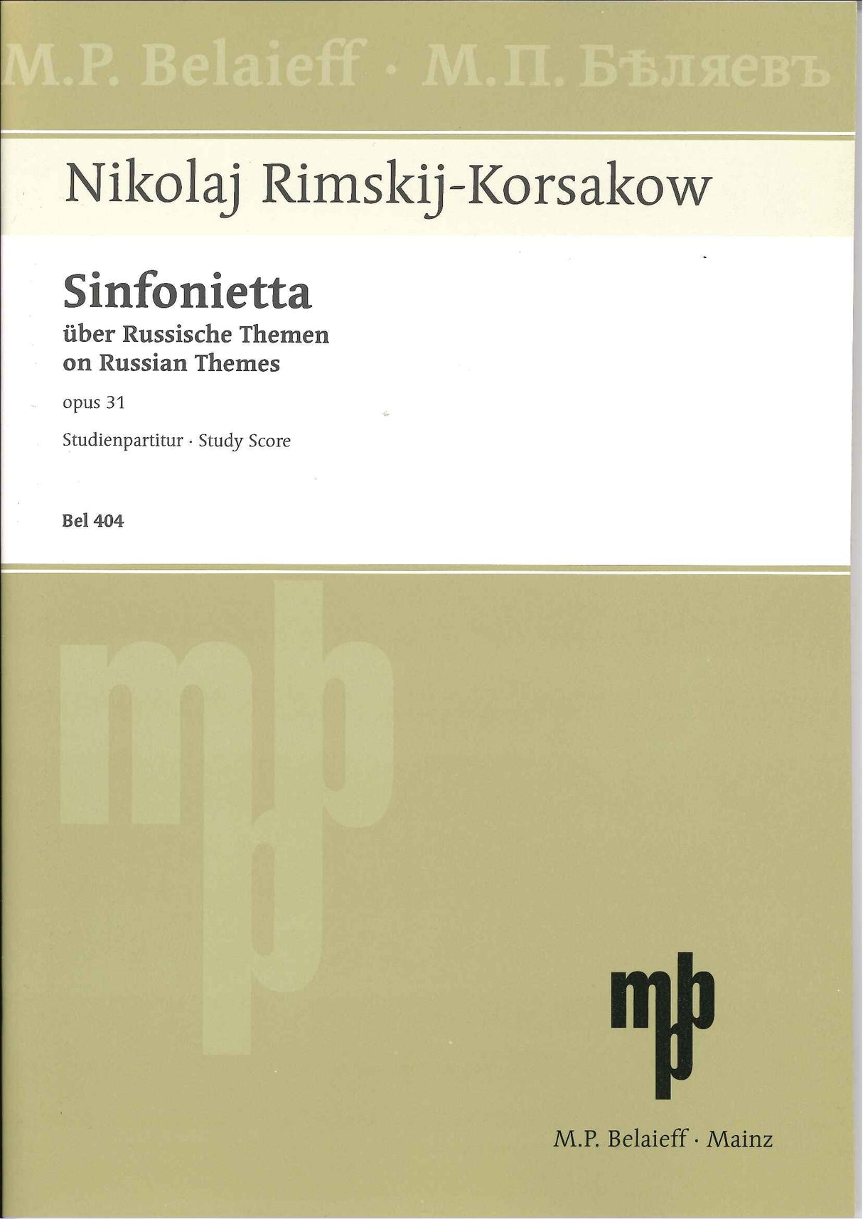 Rimsky-Korsakov, Sinfonietta op. 31 (Belaieff)