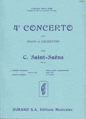 Saint-Saens, Concerto for Piano No. 4 (Durand)