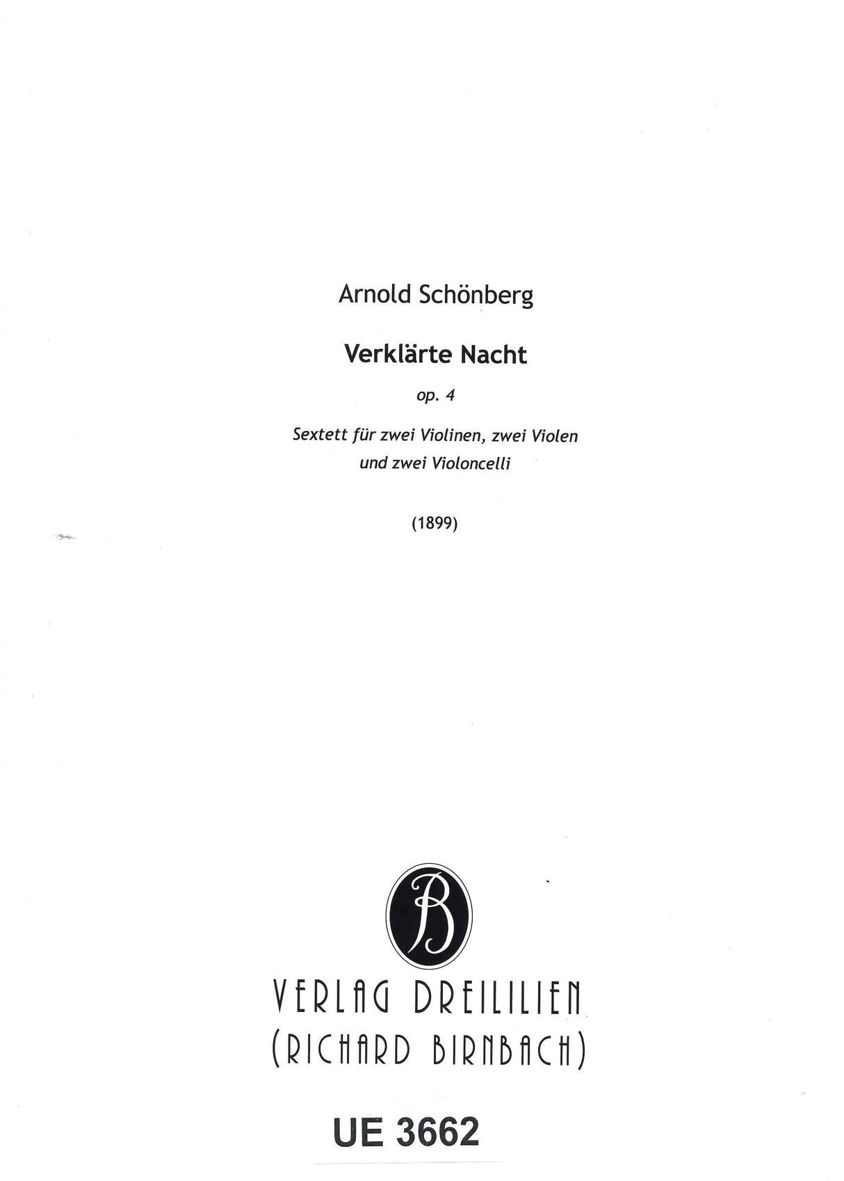 Schonberg, Verklarte Nacht op. 4(Sextet) (Dreililien/Universal)